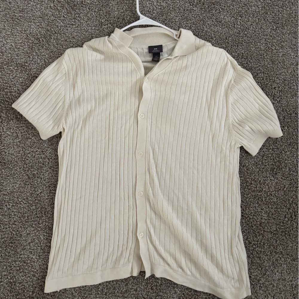 H&M Cream Ribbed Women's Jumpsuit